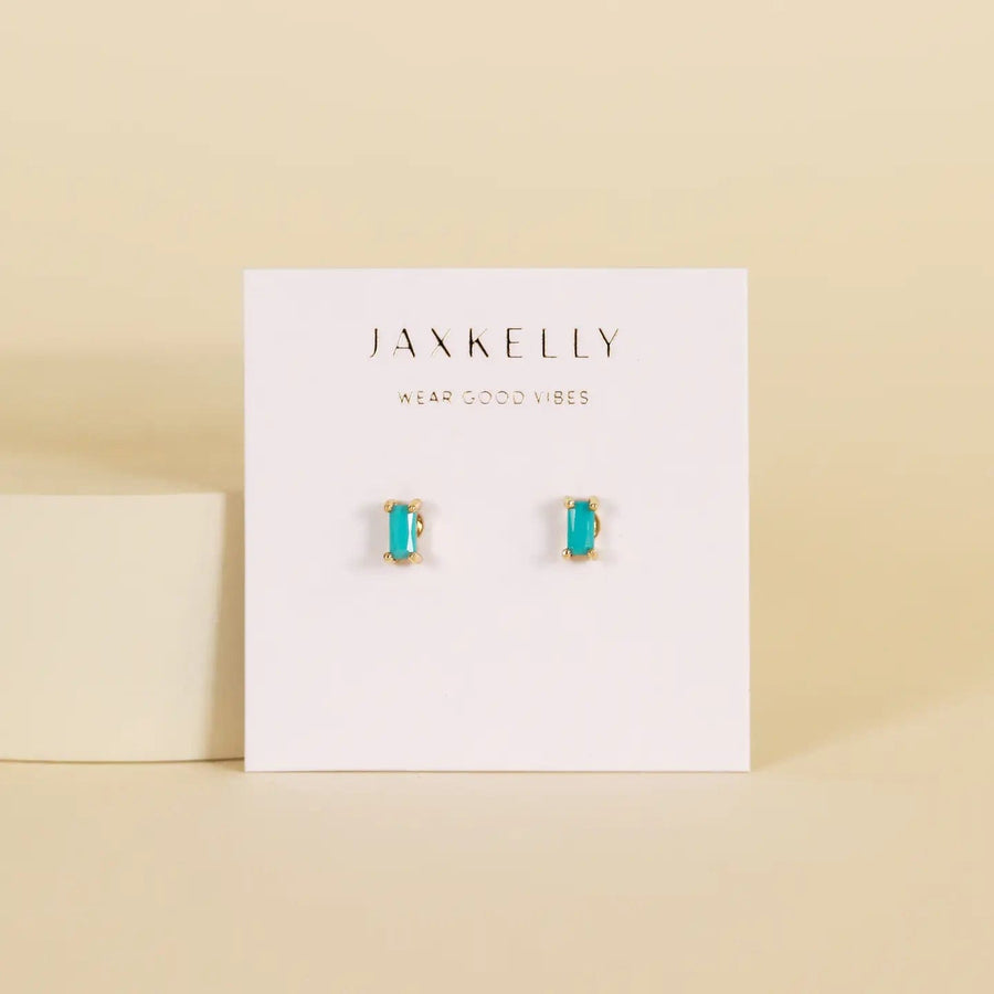 JaxKelly Earrings Baguette - Turquoise - Earring
