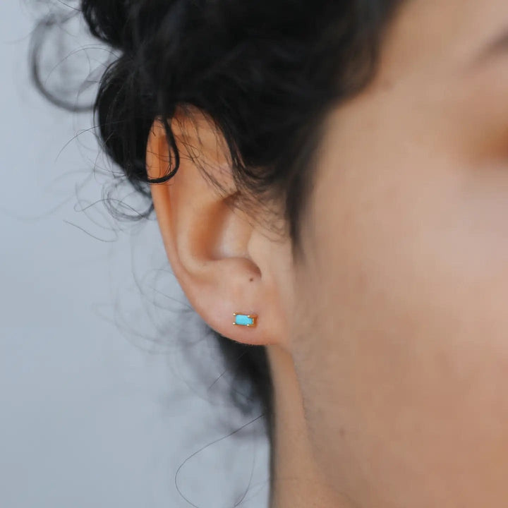 JaxKelly Earrings Baguette - Turquoise - Earring