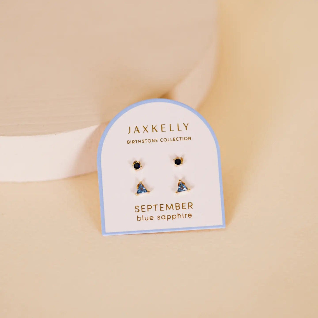 JaxKelly earrings Birthstone Stud Earring Set - September