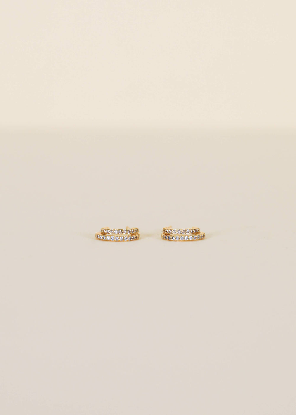 JaxKelly Earrings Double Champagne Hoop - Gold Earrings