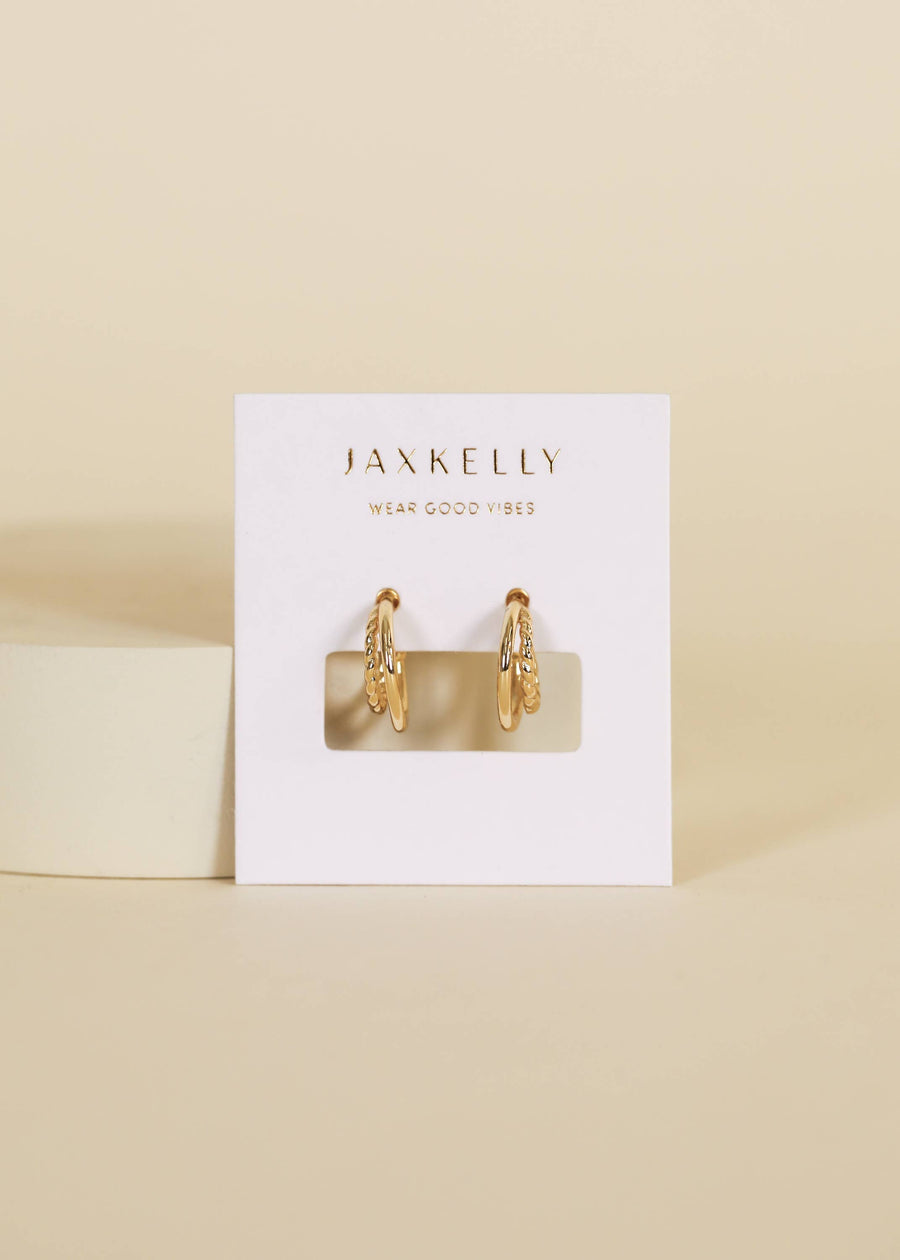 JaxKelly Earrings Double Hoop - Earring