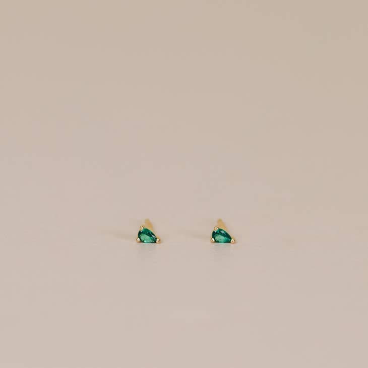 JaxKelly Earrings Emerald CZ Teardrop Earring
