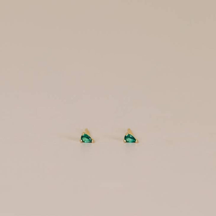 JaxKelly Earrings Emerald CZ Teardrop Earring