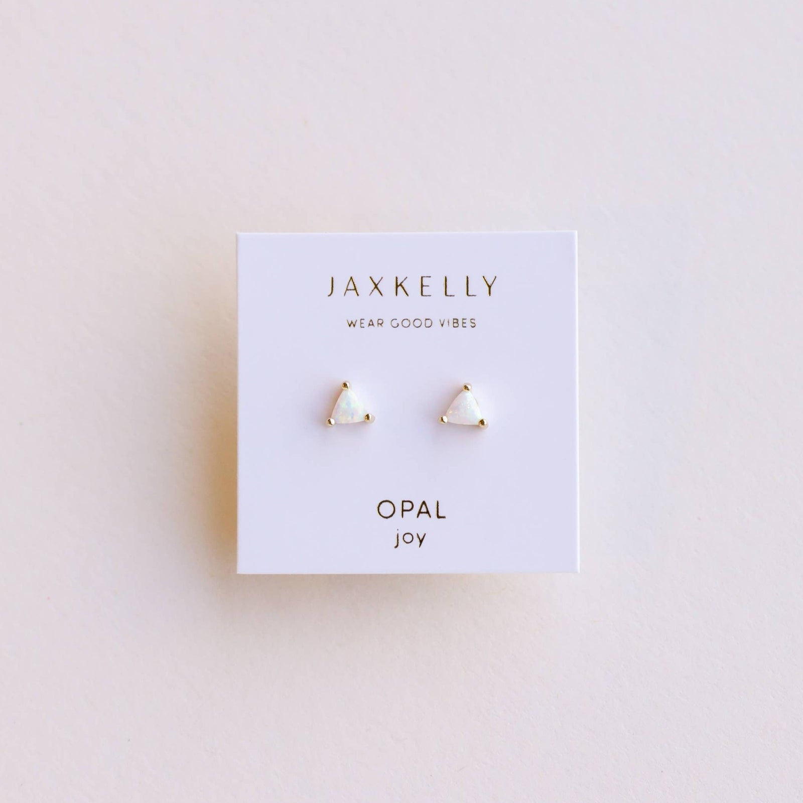 JaxKelly Earrings Mini Energy Gem - White Opal