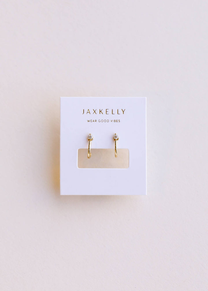 JaxKelly Earrings Open Mini Hoop Earring - White