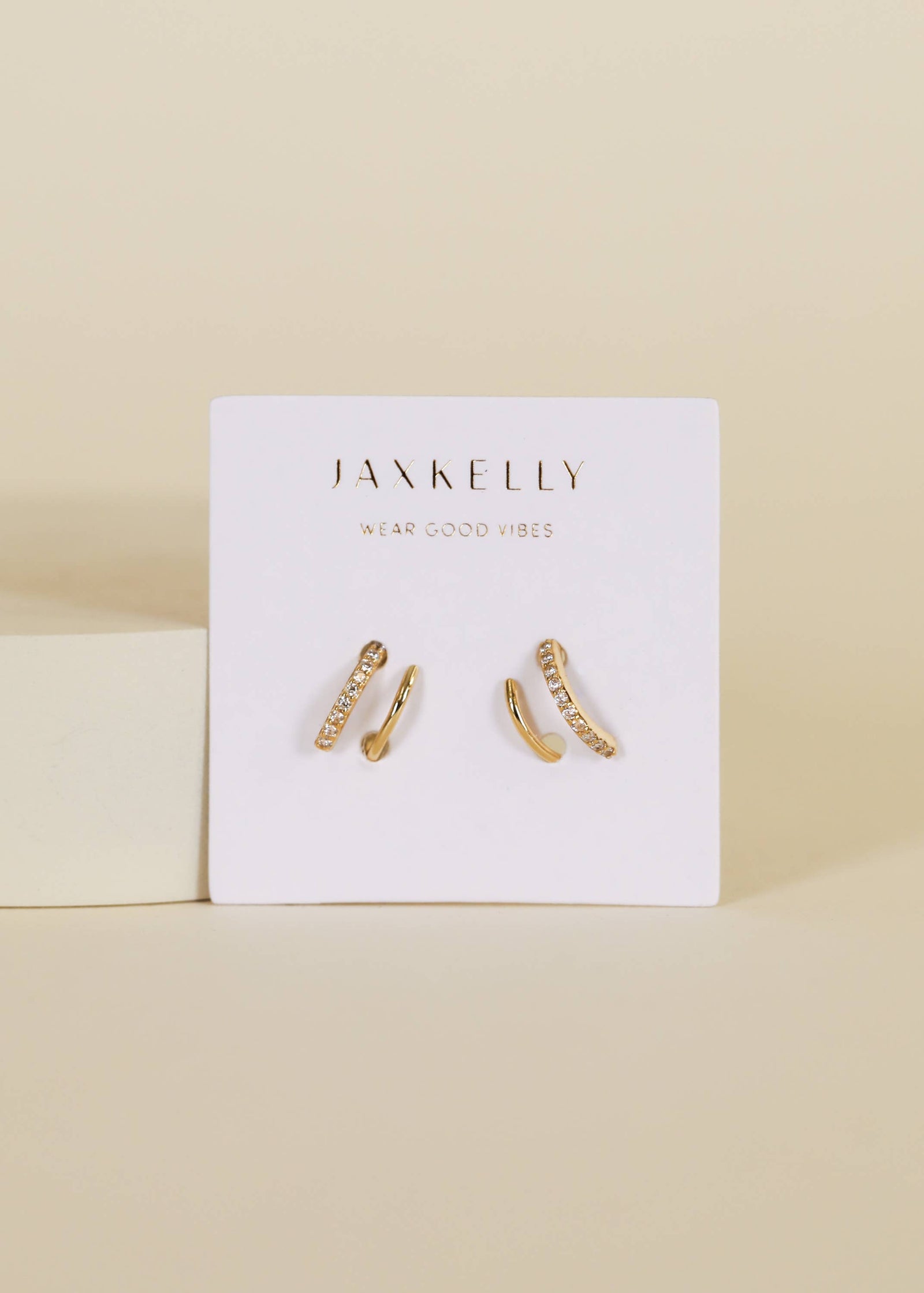 JaxKelly Earrings Pave Spiral - Earring