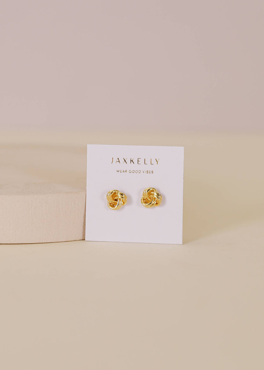 JaxKelly Earrings Petite Gold Knot Earrings