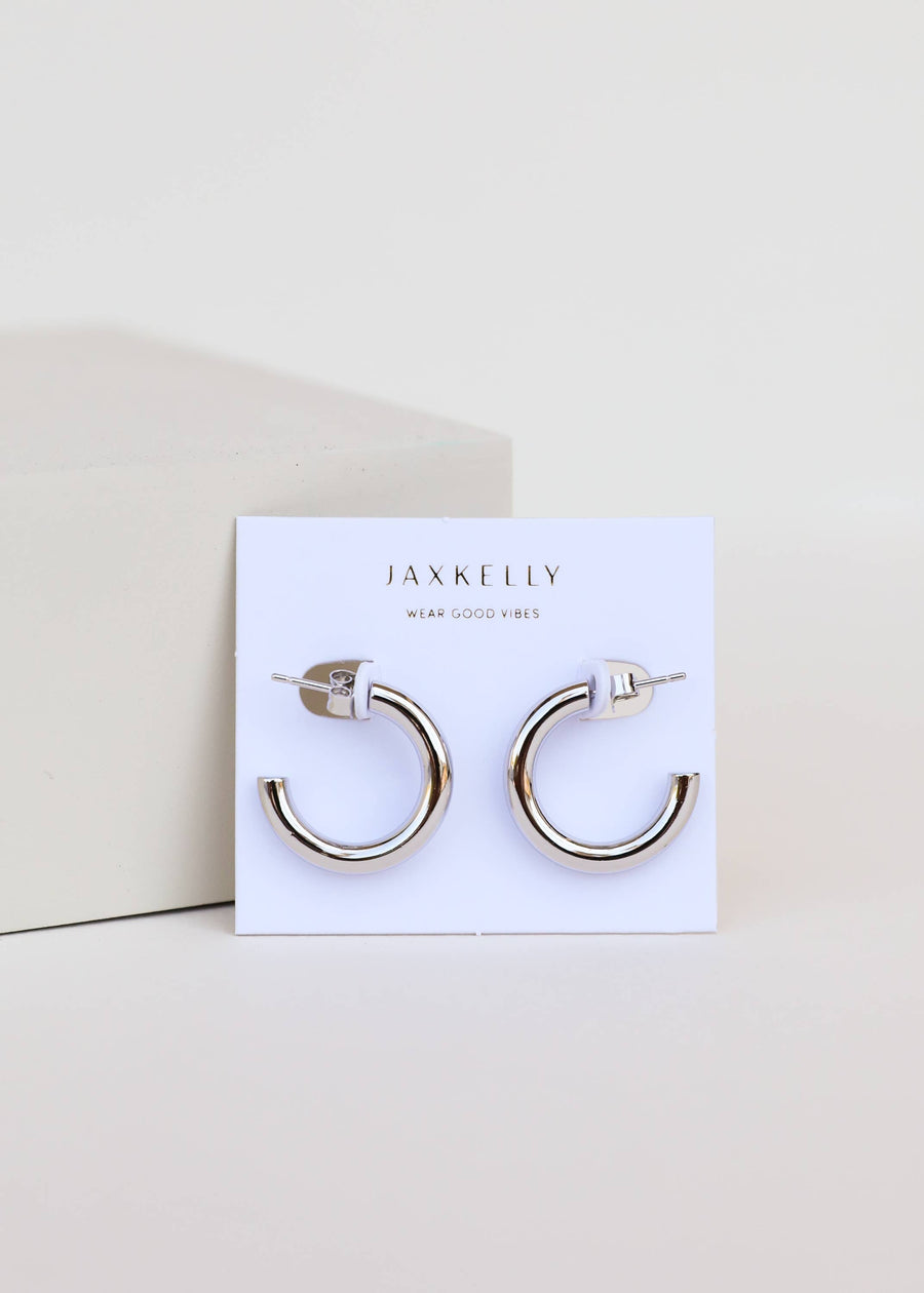 JaxKelly Earrings Silver Hoop - Smooth - Earrings