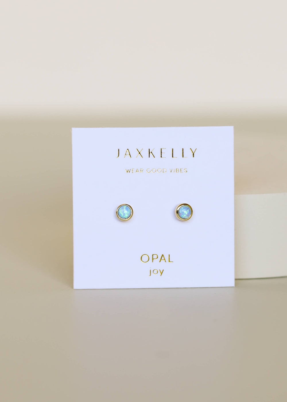 JaxKelly Earrings Simple Stud - Fire Opal- Earring