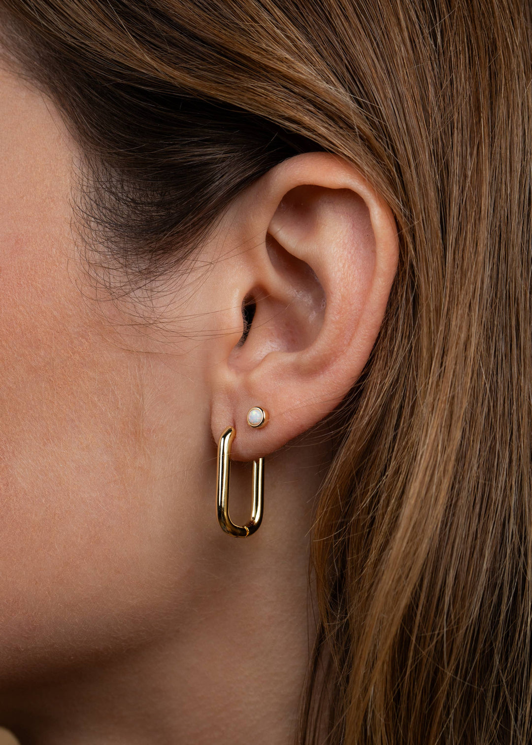 JaxKelly Earrings Simple Stud - White Opal- Earring