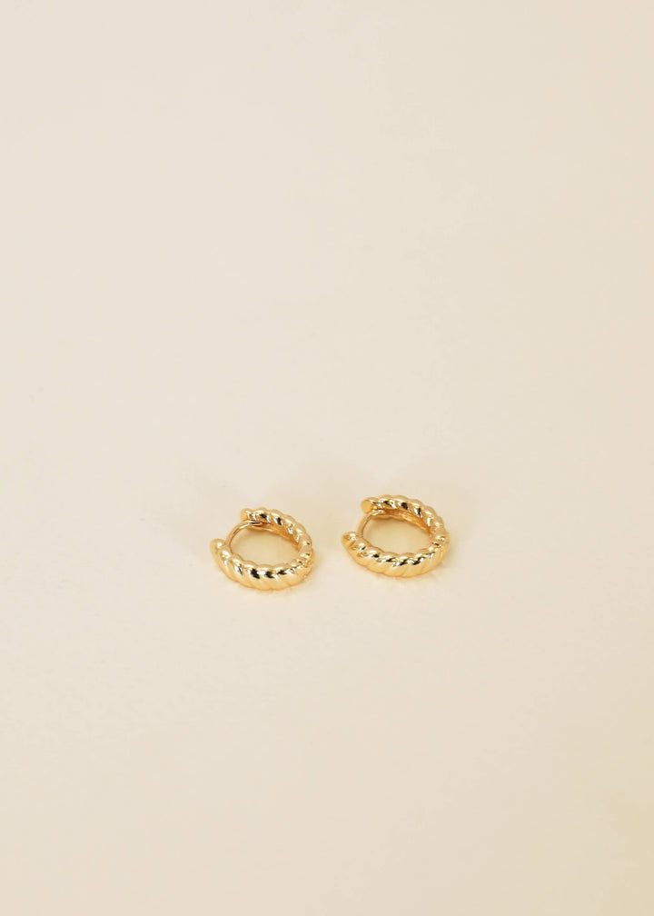 JaxKelly Earrings Small Channel Gold Hoop Earrings