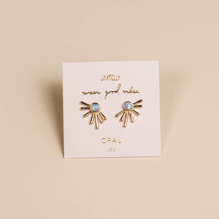 JaxKelly Earrings Sun Ray - Fire Opal