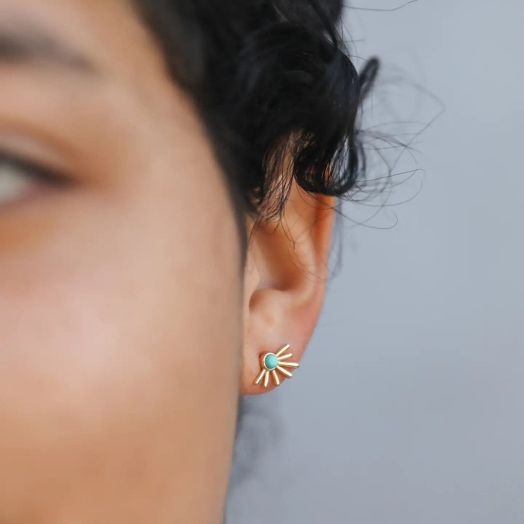 JaxKelly Earrings Sun Ray Turquoise Earrings