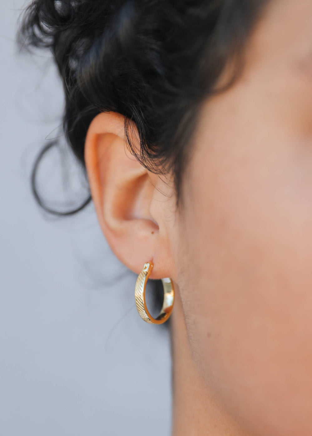 JaxKelly Earrings Textured Hoop - Earring