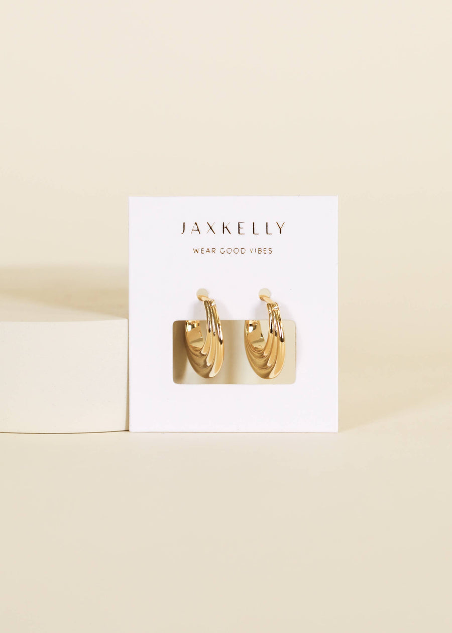 JaxKelly Earrings Triple Arch Hoop - Earring