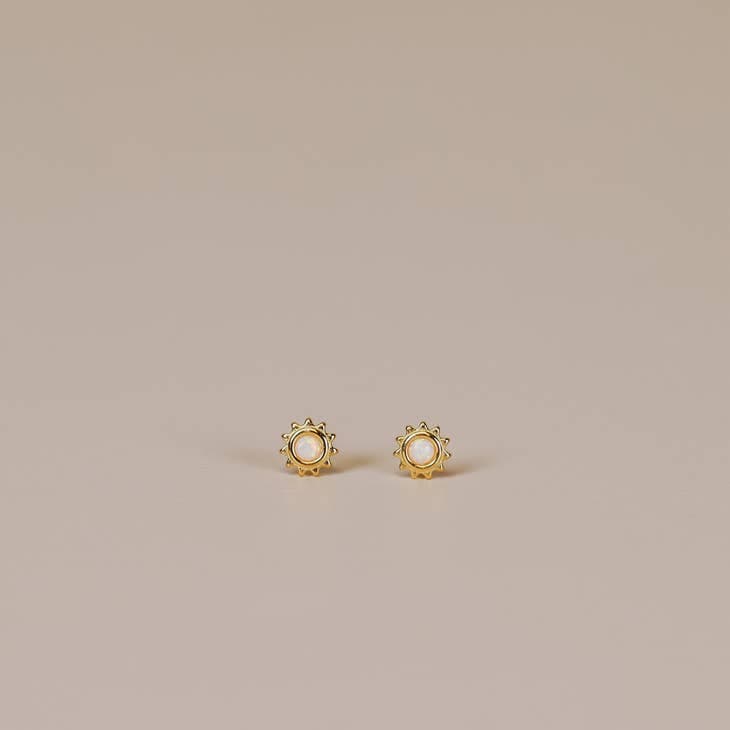 JaxKelly earrings White Opal Sun Earrings