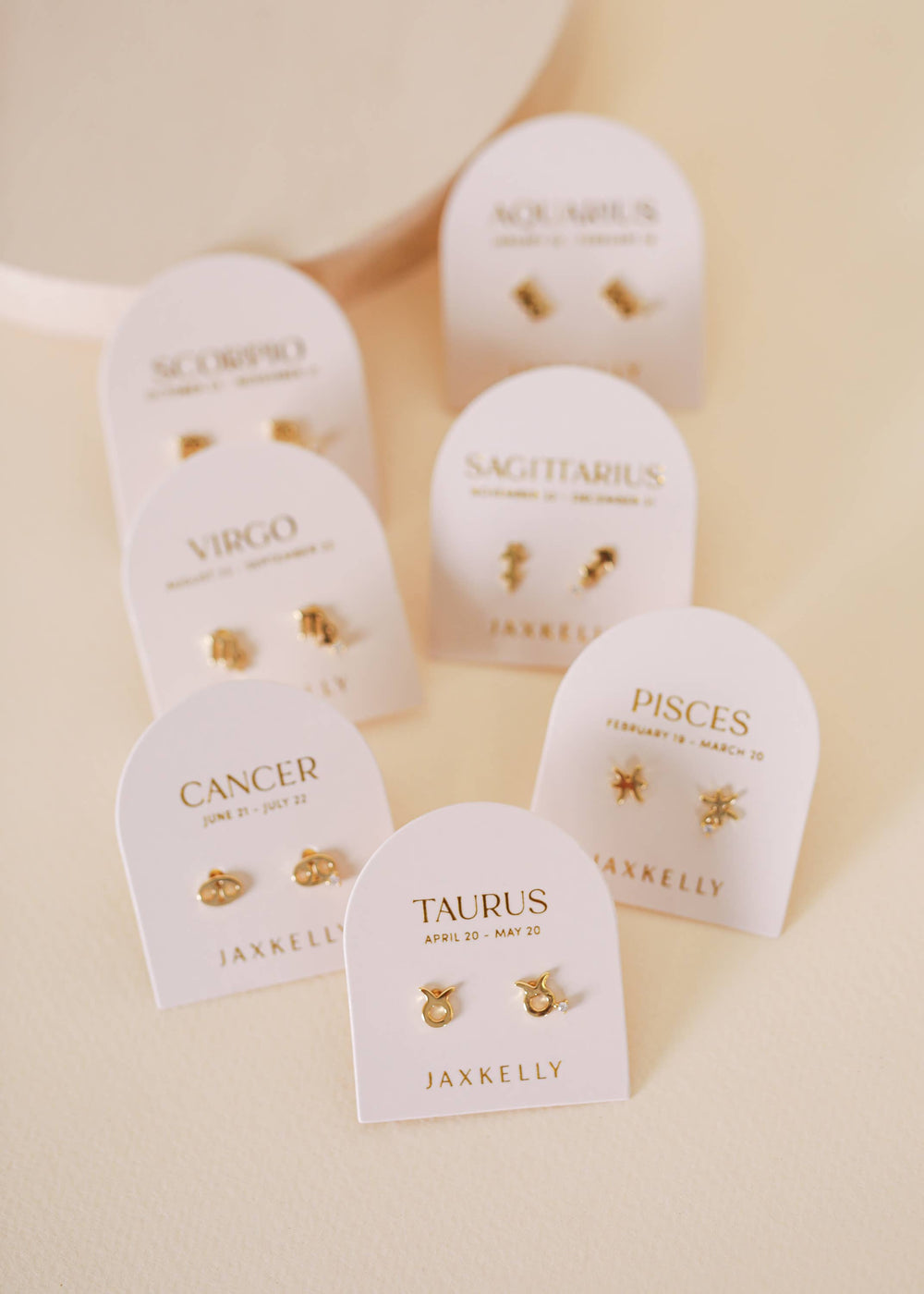 JaxKelly Earrings Zodiac Gold Earrings - Aquarius