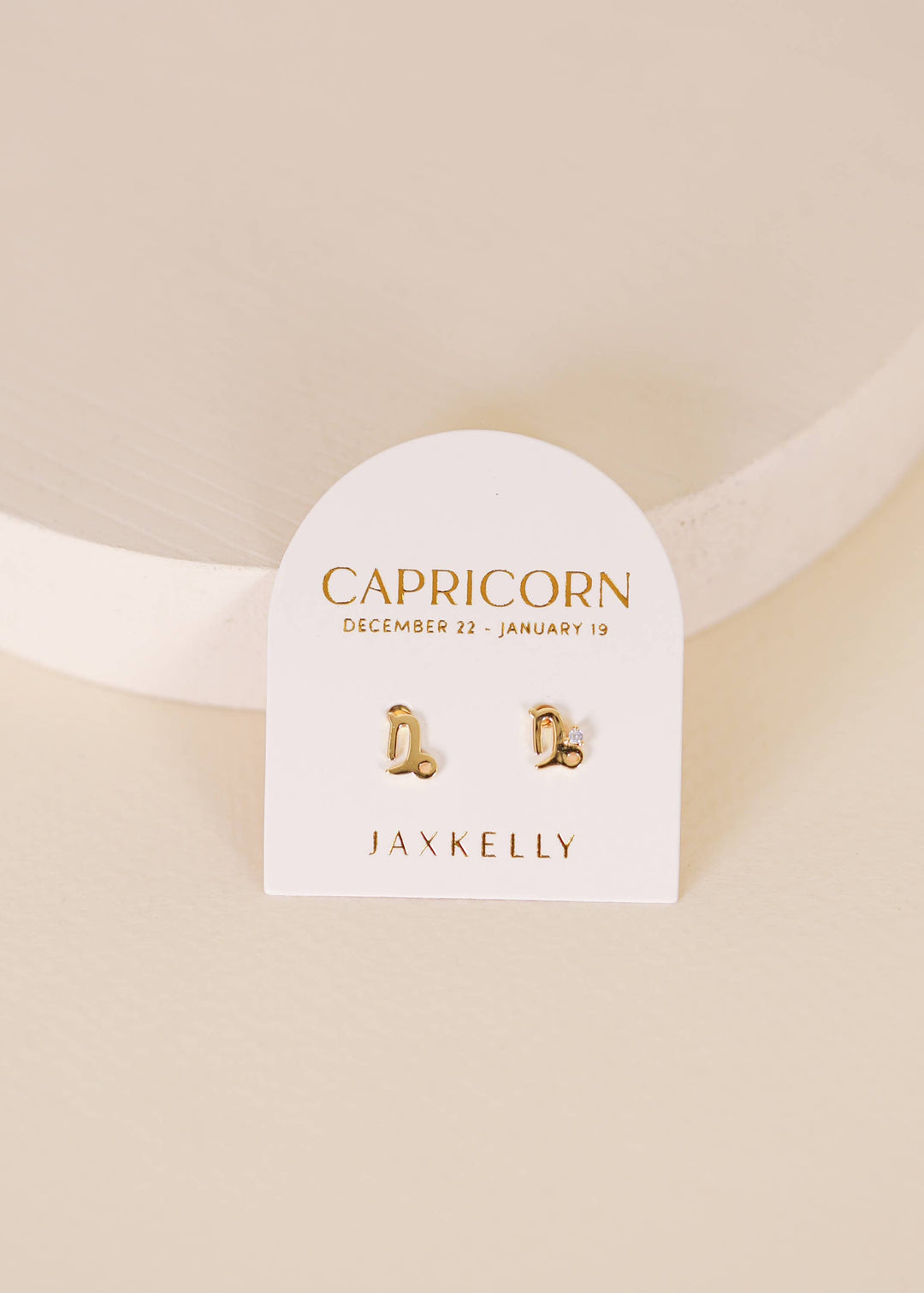 JaxKelly Earrings Zodiac Gold Earrings - Capricorn