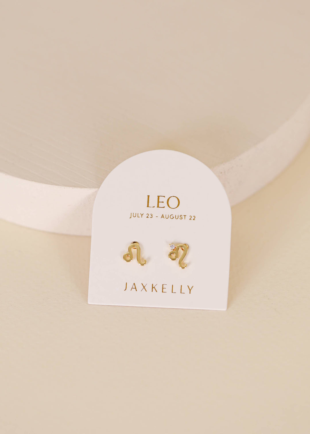 JaxKelly earrings Zodiac Gold Earrings - Leo