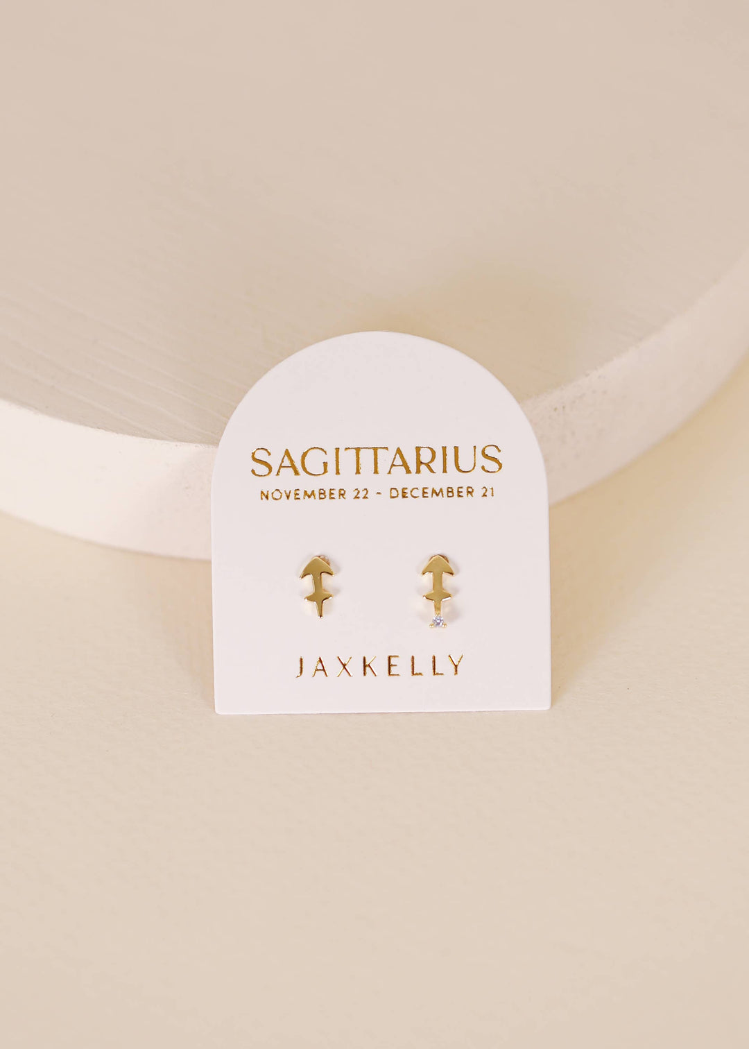 JaxKelly Earrings Zodiac Gold Earrings - Sagittarius