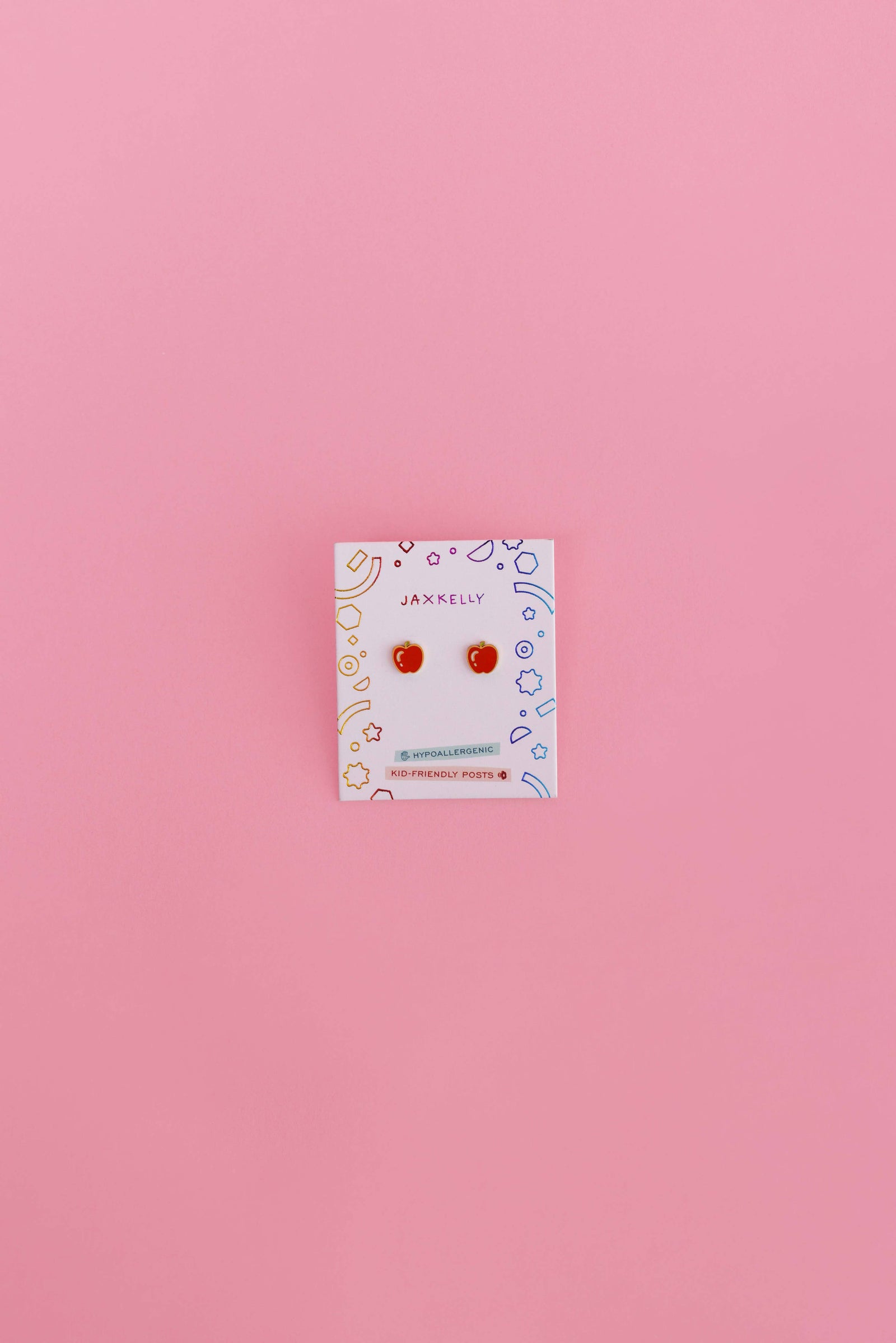JaxKelly Fashion Apple Enamel Flat Back Kids Earrings