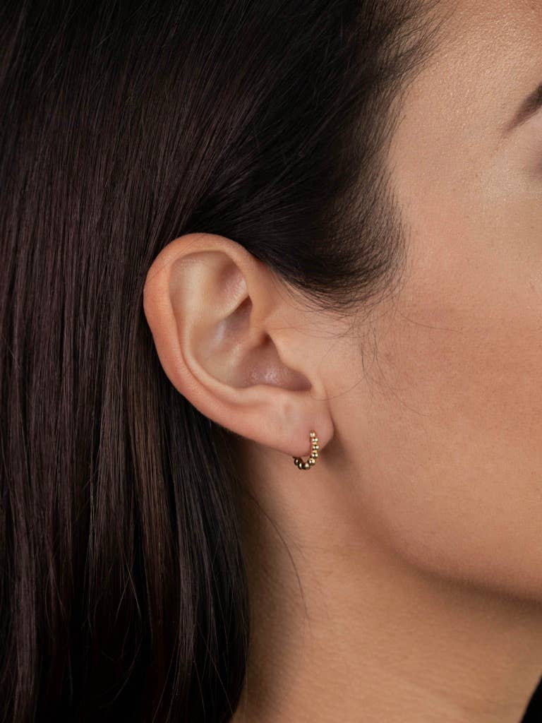 JaxKelly Fashion Ball Hoop - Tiny - Gold Earrings