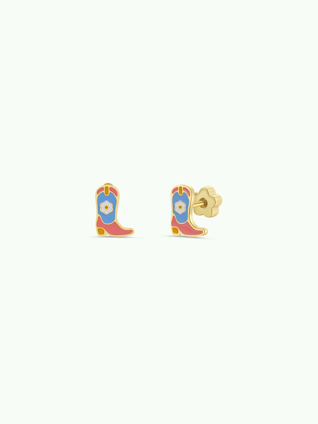 JaxKelly Fashion Boot Enamel Flat Back Kids Earrings