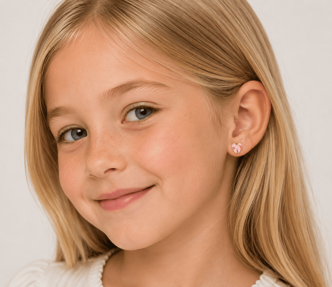 JaxKelly Fashion Bow Enamel Flat Back Kids Earrings