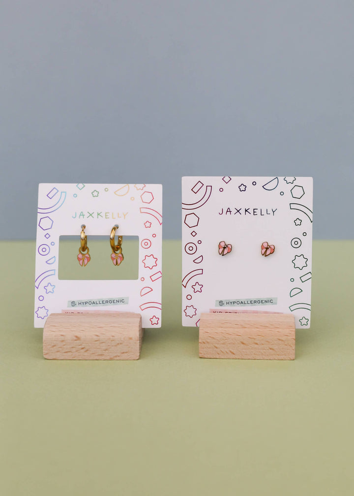 JaxKelly Fashion Bow Enamel Flat Back Kids Earrings