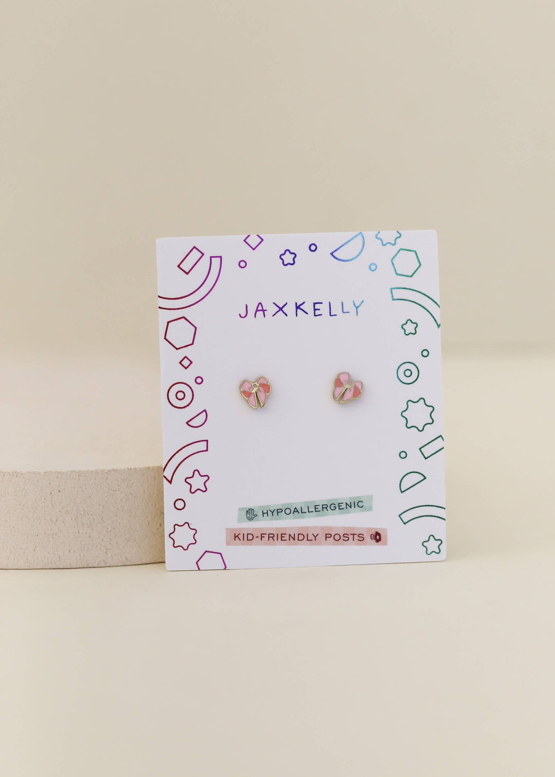 JaxKelly Fashion Bow Enamel Flat Back Kids Earrings