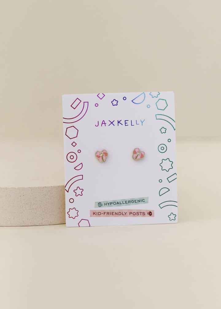 JaxKelly Fashion Bow Enamel Flat Back Kids Earrings