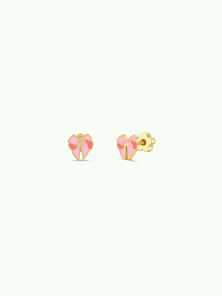 JaxKelly Fashion Bow Enamel Flat Back Kids Earrings