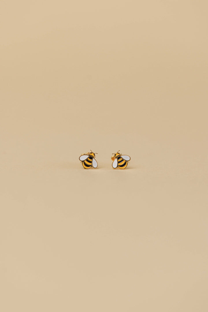 JaxKelly Fashion Bumble Bee Enamel Flat Back Kids Earrings