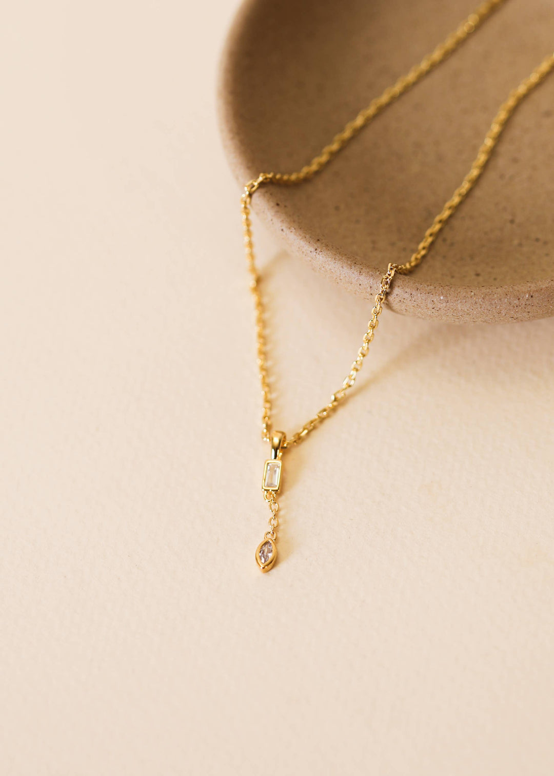 JaxKelly Fashion Chain Drop Charm Necklace - 18k Gold Plating