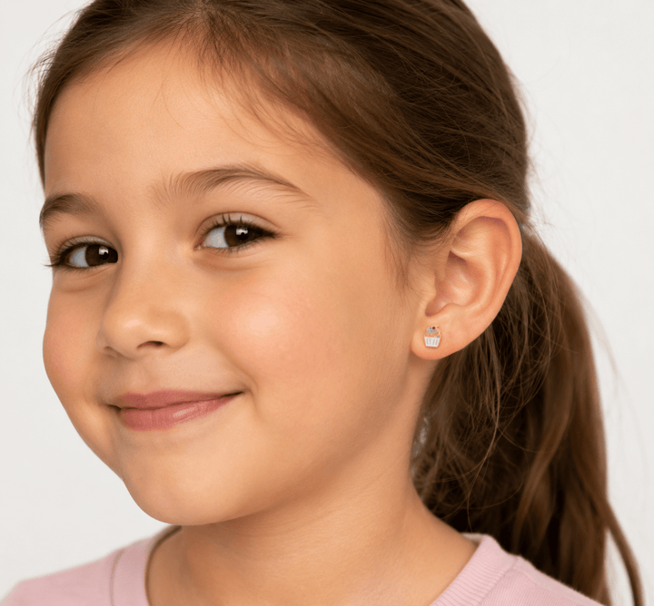 JaxKelly Fashion Cupcake Enamel Flat Back Kids Earrings