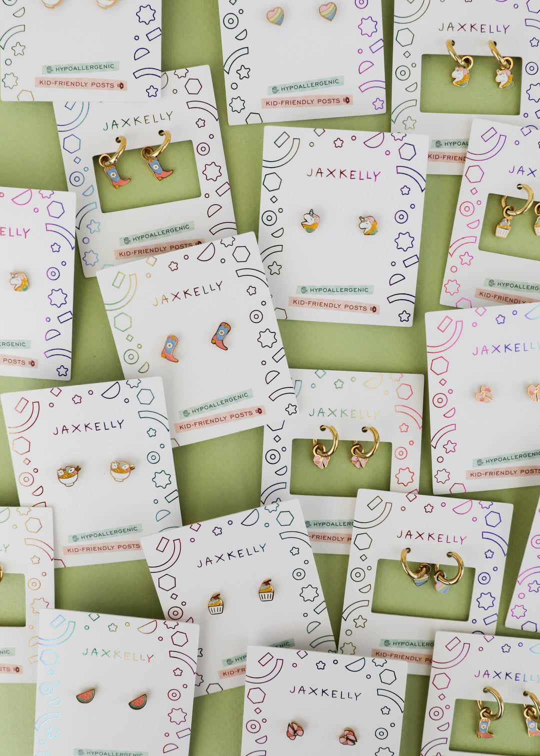 JaxKelly Fashion Cupcake Enamel Flat Back Kids Earrings