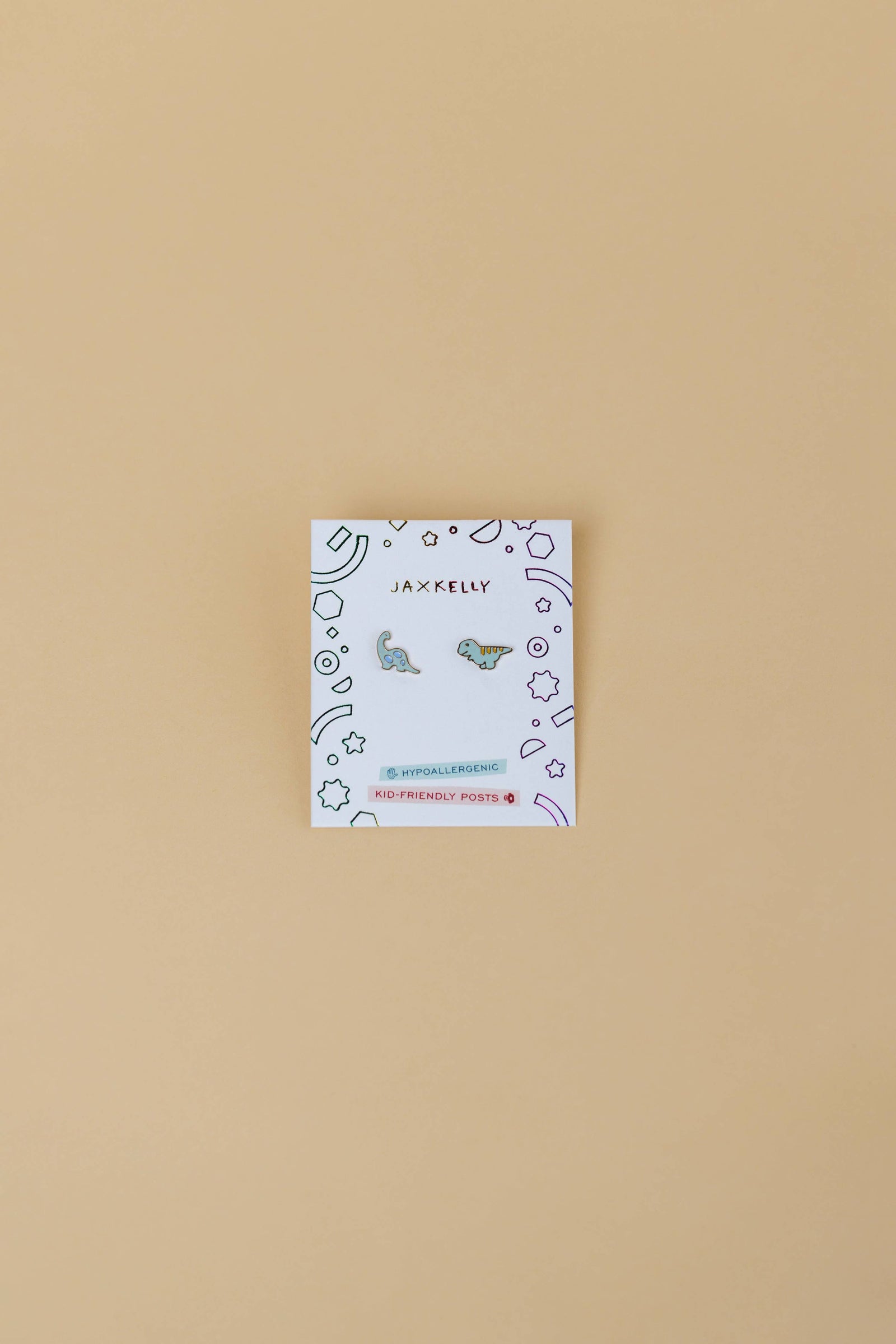 JaxKelly Fashion Dinosaur Enamel Flat Back Kids Earrings
