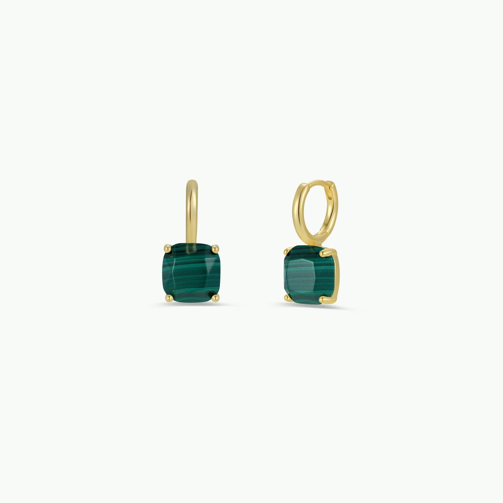 JaxKelly Fashion Gemstone Mini Drop - Malachite