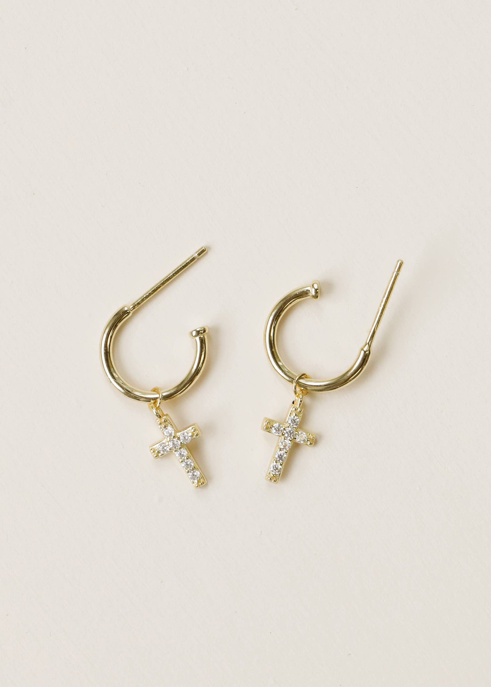 JaxKelly Fashion Gold Hoop - Cross - Gold Earrings