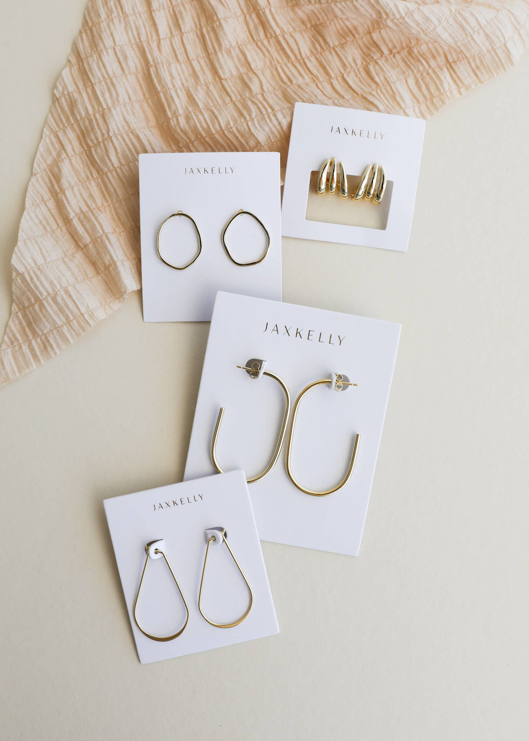 JaxKelly Fashion Gold Three Hoop Huggie - Earring