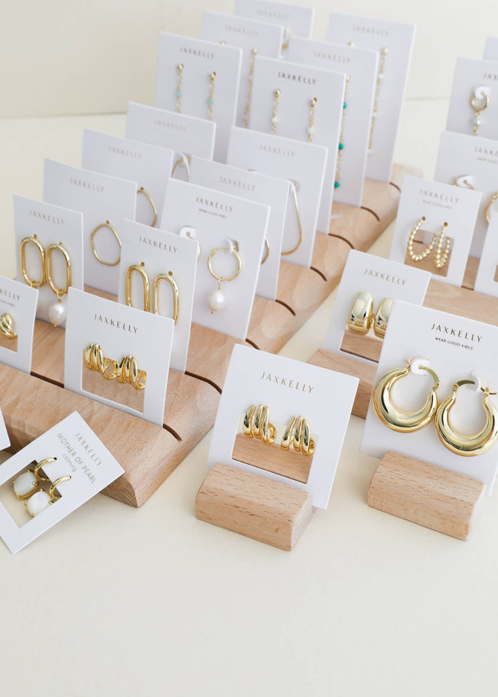 JaxKelly Fashion Gold Three Hoop Huggie - Earring