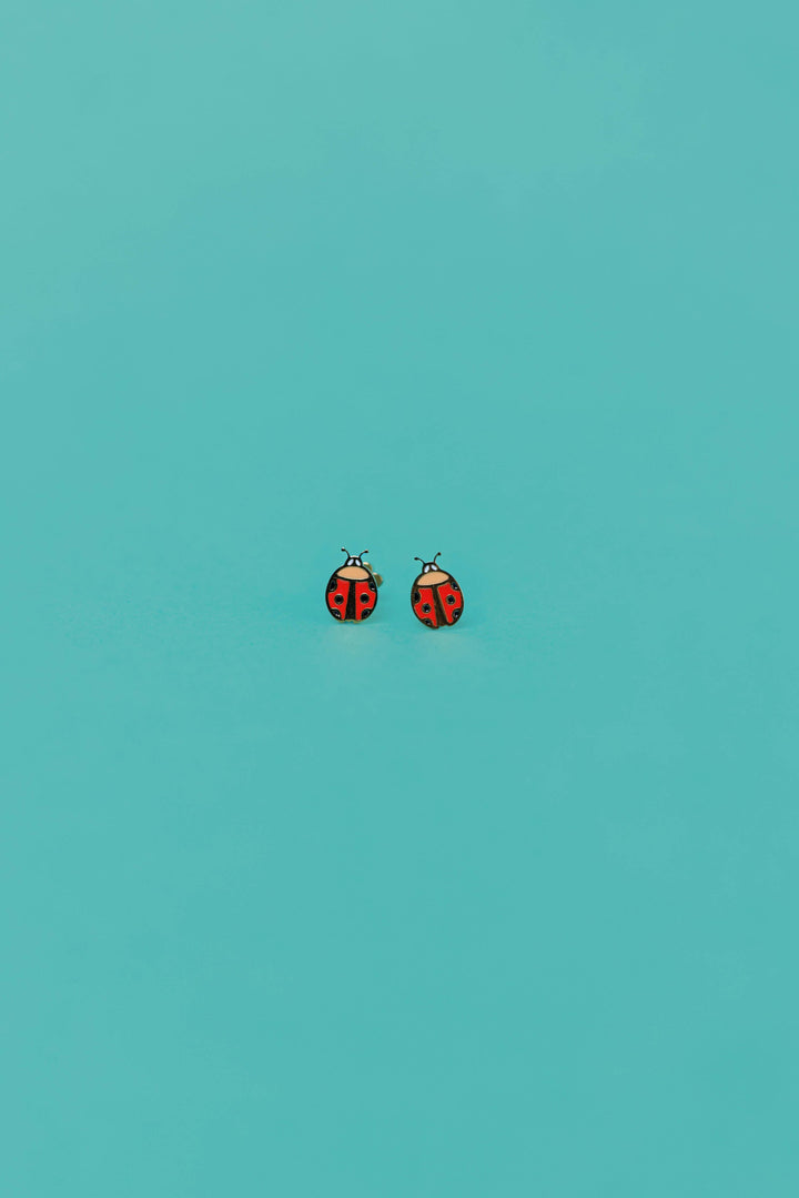JaxKelly Fashion Ladybug Enamel Flat Back Kids Earrings