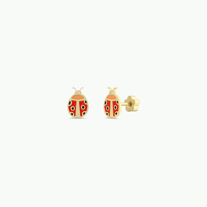JaxKelly Fashion Ladybug Enamel Flat Back Kids Earrings