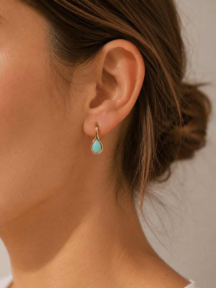 JaxKelly Fashion Mini Pear Drop - Amazonite