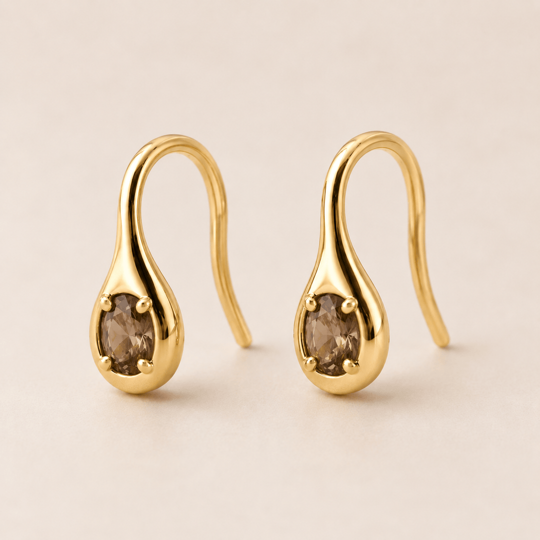 JaxKelly Fashion Mini Pear Drop - Coffee CZ