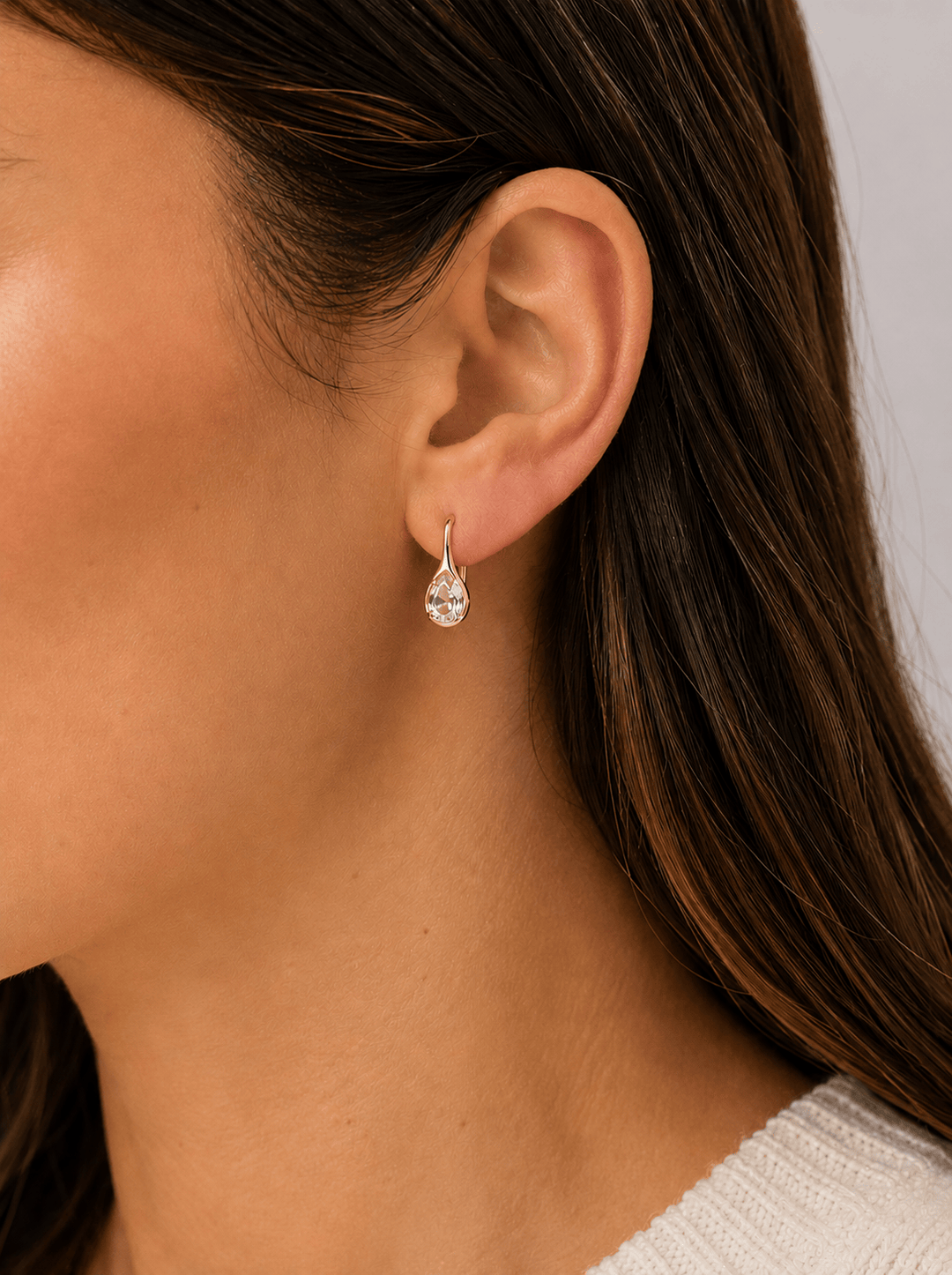 JaxKelly Fashion Mini Pear Drop - White CZ