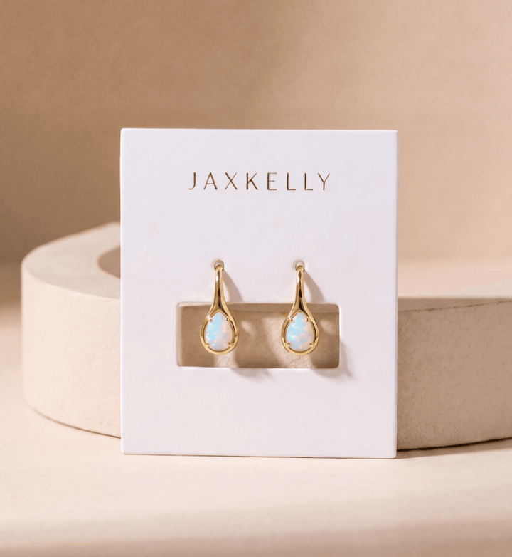 JaxKelly Fashion Mini Pear Drop - White Opal