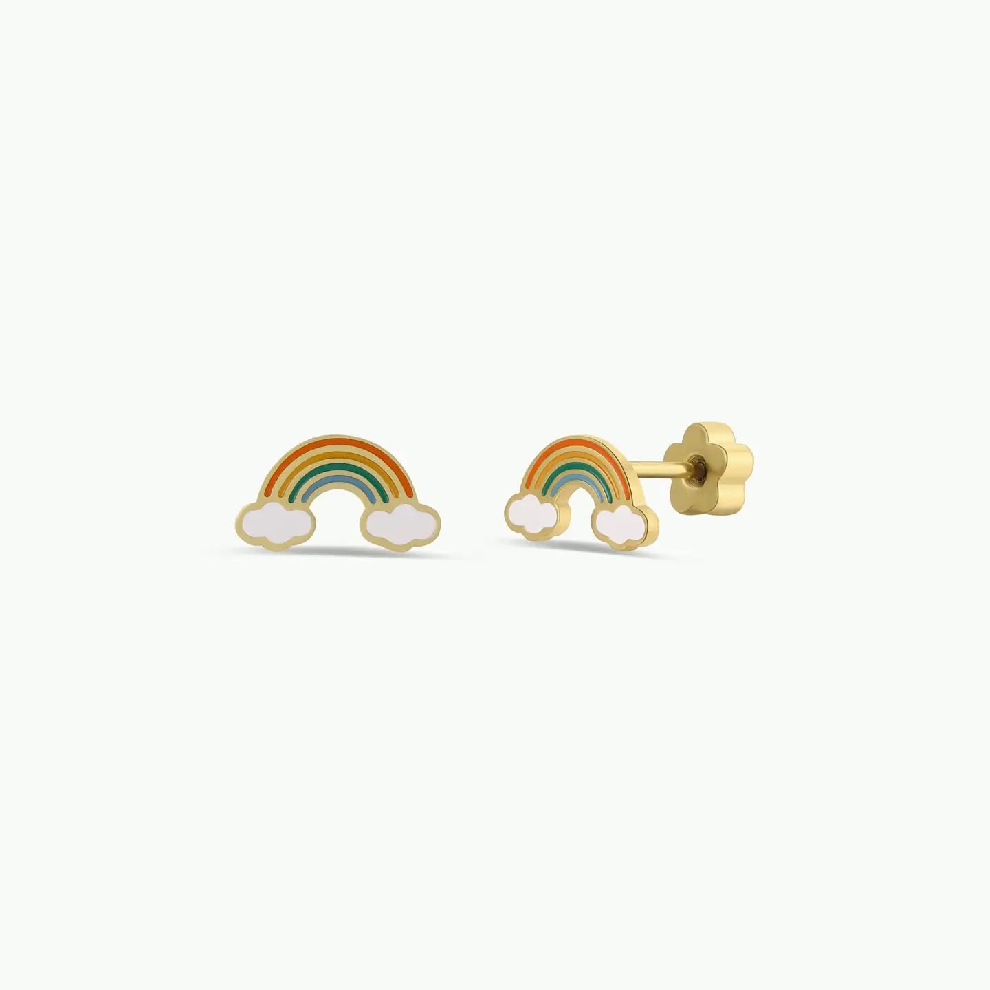 JaxKelly Fashion Rainbow Enamel Flat Back Kids Earrings