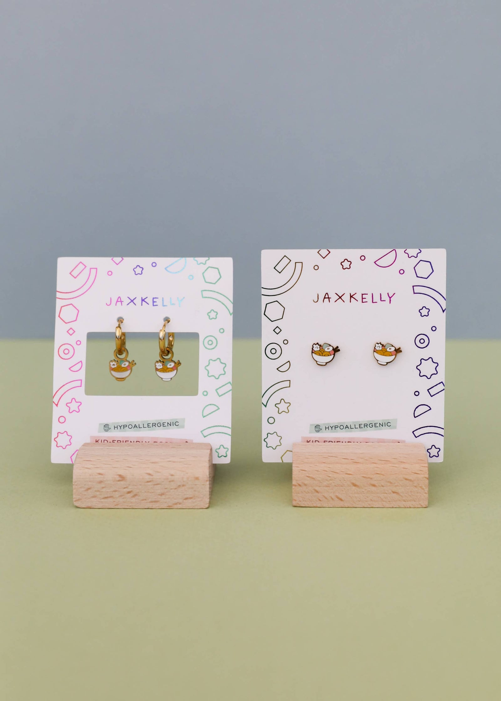 JaxKelly Fashion Ramen Enamel Flat Back Kids Earrings