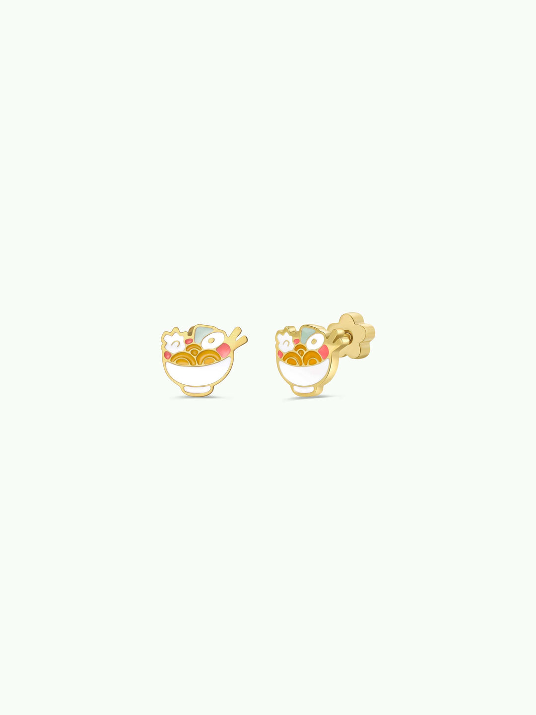 JaxKelly Fashion Ramen Enamel Flat Back Kids Earrings